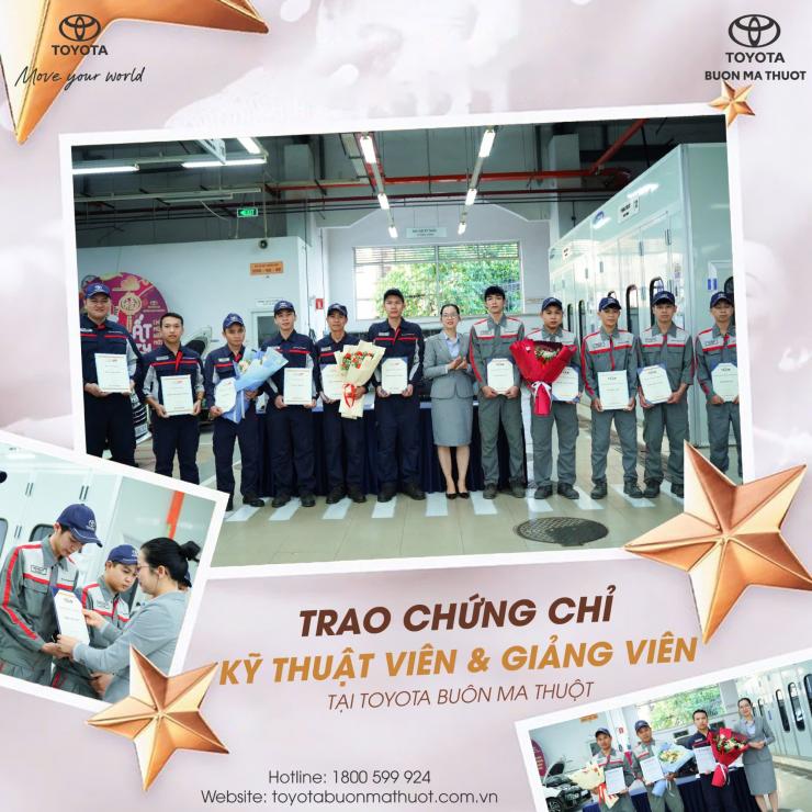 TRAO CHỨNG CHỈ KỸ THUẬT VIÊN & GIẢNG VIÊN TOYOTA TẠI TOYOTA BUÔN MA THUỘT