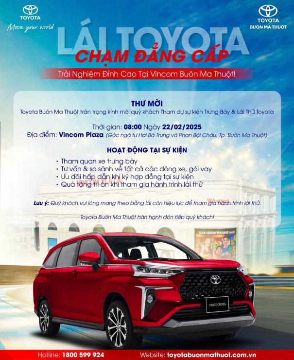 ĐỪNG BỎ LỠ HẸN LÁI THỬ CÙNG TOYOTA BUÔN MA THUỘT