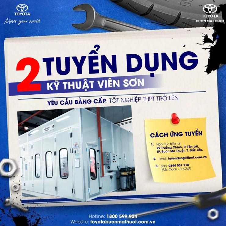 THÔNG BÁO TUYỂN DỤNG THÁNG 03/2025 TẠI TOYOTA BUÔN MA THUỘT