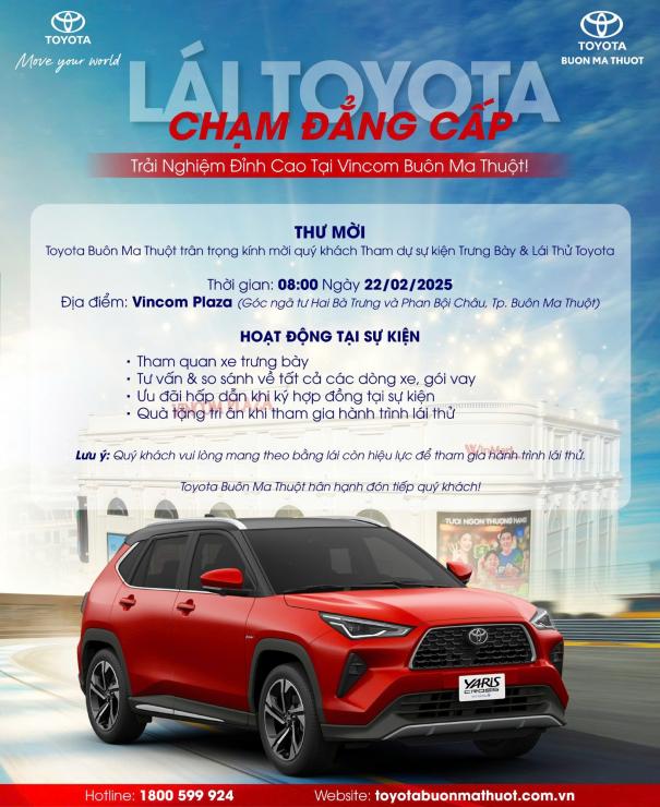 LÁI THỬ YARIS CROSS TẠI VINCOM PLAZA BUÔN MA THUỘT CUỐI TUẦN NÀY