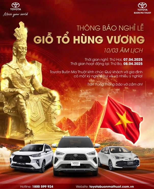 THÔNG BÁO NGHỈ LỄ GIỖ TỔ HÙNG VƯƠNG 10/03 NĂM 2025