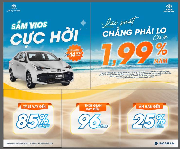 ƯU ĐÃI MUA TOYOTA VIOS THÁNG 5/2025 – LÃI SUẤT CHỈ TỪ 1,99%/NĂM