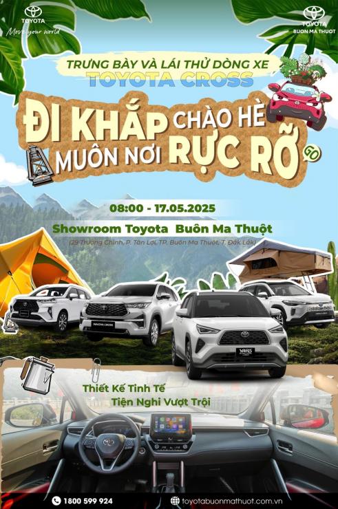 SỰ KIỆN TRẢI NGHIỆM TOYOTA CROSS – CHÀO HÈ RỰC RỠ CÙNG TOYOTA BUÔN MA THUỘT