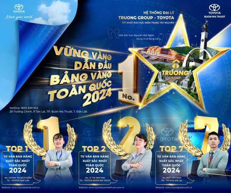 TRUONG GROUP – TOYOTA DẪN ĐẦU BẢNG VÀNG TƯ VẤN BÁN HÀNG TOÀN QUỐC 2024