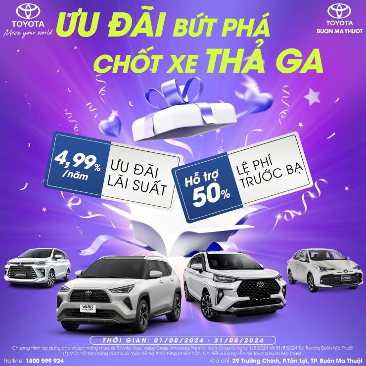 CƠ HỘI VÀNG THÁNG 8 RING TOYOTA VỀ NHÀ VỚI GIÁ KHÔNG THỂ TỐT HƠN