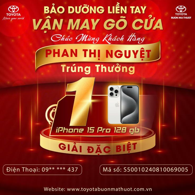 CHÚC MỪNG KHÁCH HÀNG TRÚNG IPHONE 15 PRO 128GB