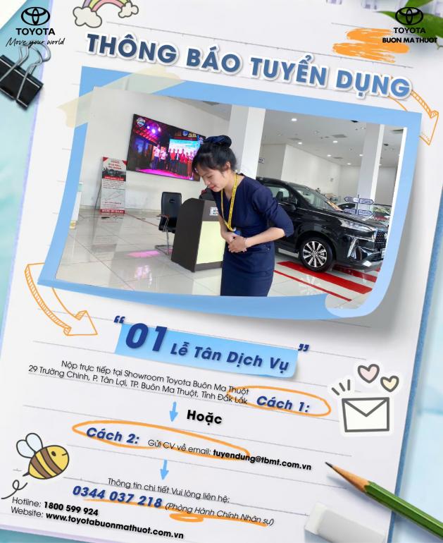 THÔNG BÁO TUYỂN DỤNG LỄ TÂN DỊCH VỤ