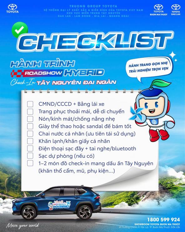 CẦN CHUẨN BỊ GÌ TRƯỚC HÀNH TRÌNH CÙNG TOYOTA CHECK-IN TÂY NGUYÊN ĐẠI NGÀN?