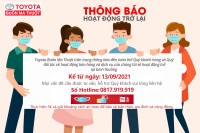 THÔNG BÁO HOẠT ĐỘNG TRỞ LẠI TỪ NGÀY 13/09/2021