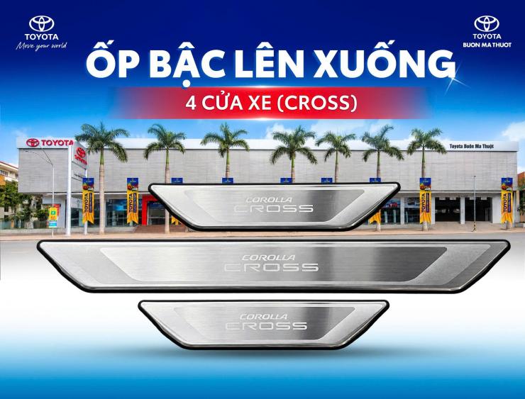 ỐP BẬC LÊN XUỐNG 4 CỬA TOYOTA CROSS: BẢO VỆ VÀ TĂNG TÍNH THẨM MỸ CHO XE