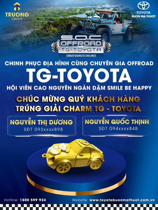 CHÚC MỪNG KHÁCH HÀNG NHẬN CHARM VÀNG TG TOYOTA TRONG SỰ KIỆN CHINH PHỤC CÙNG CHUYÊN GIA