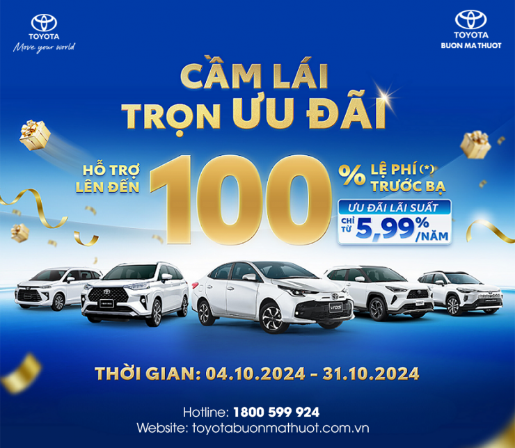 CẦM LÁI TRỌN ƯU ĐÃI CÙNG TOYOTA BUÔN MA THUỘT