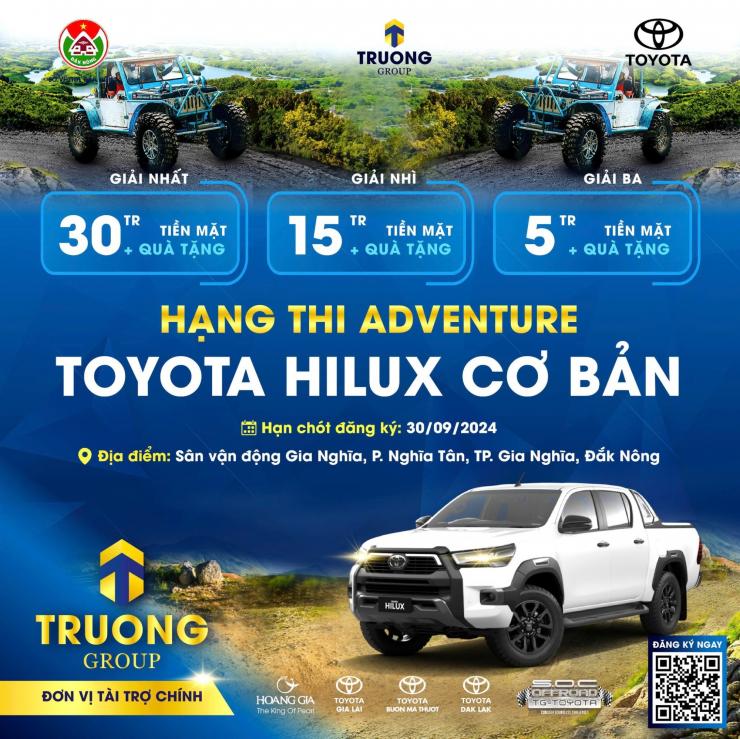 MỞ ĐĂNG KÝ GIẢI ĐUA XE ĐỊA HÌNH HẠNG ADVENTURE DÀNH CHO TOYOTA HILUX CƠ BẢN