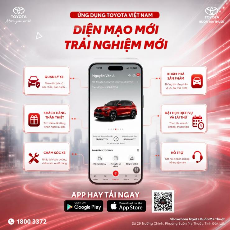 ỨNG DỤNG TOYOTA VIETNAM PHIÊN BẢN MỚI: QUẢN LÝ XE VÀ KẾT NỐI TIỆN ÍCH DỄ DÀNG HƠN