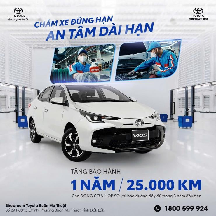 TOYOTA BUÔN MA THUỘT TRIỂN KHAI CHƯƠNG TRÌNH TẶNG GÓI GIA HẠN BẢO HÀNH ĐỘNG CƠ & HỘP SỐ CHO MẪU XE VIOS